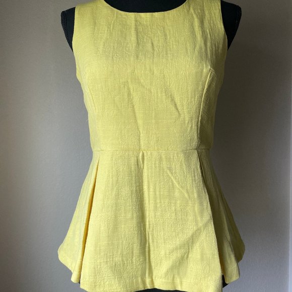 Banana Republic Yellow Peplum Blouse - Picture 1 of 4